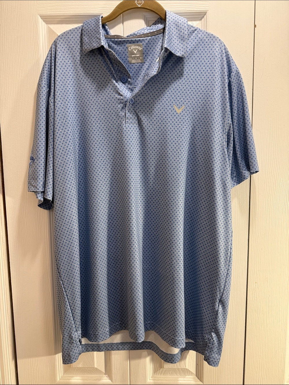 Callaway Men's Light Blue Micro-Pattern Golf Polo